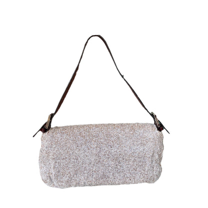 Fendi Baguette Shoulder bag with Cream Beads