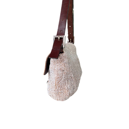 Fendi Baguette Shoulder bag with Cream Beads