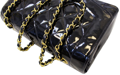 CHANEL Enamel Matelasse Chain CC Logo Black Shoulder Bag - Sale
