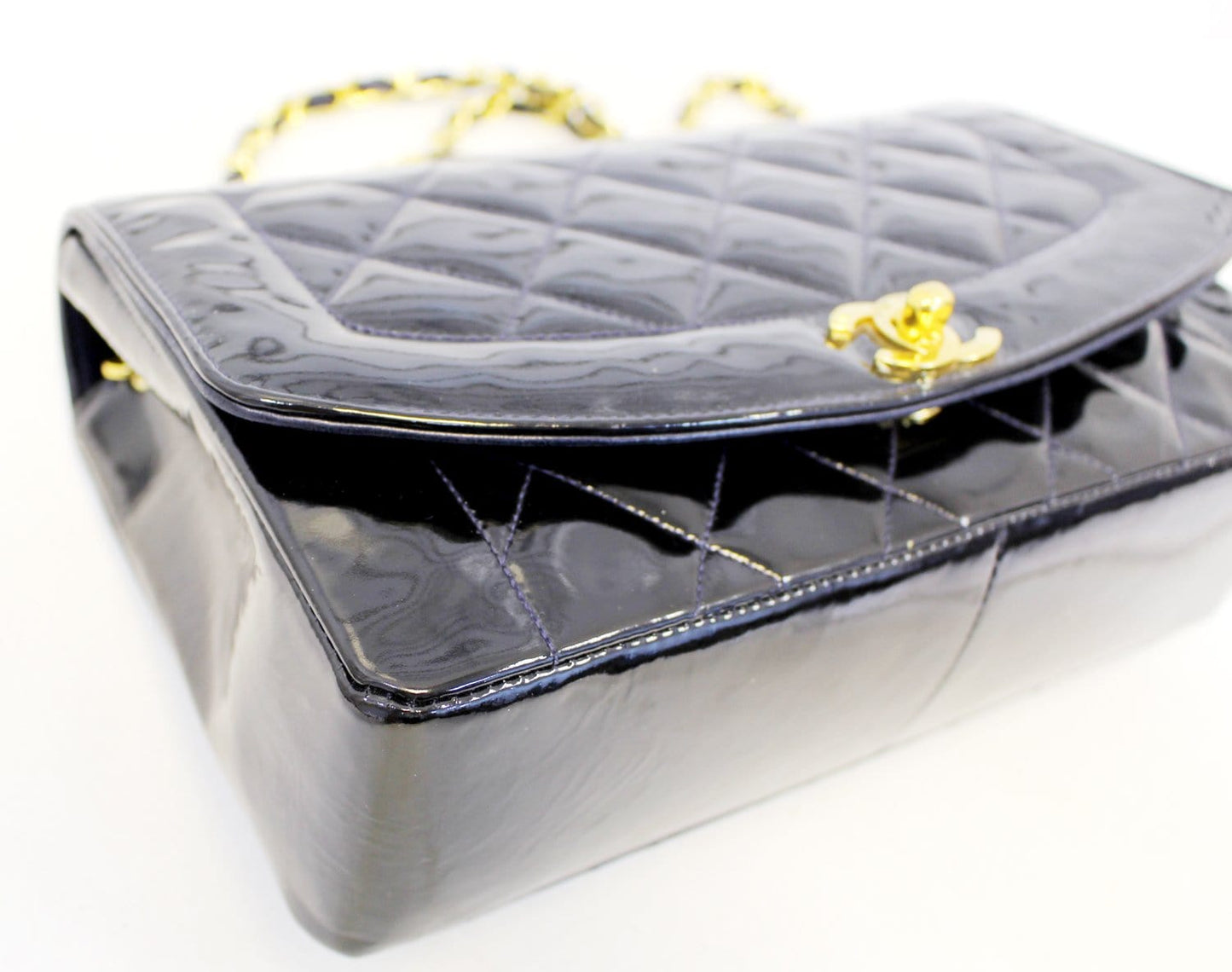 CHANEL Enamel Matelasse Chain CC Logo Black Shoulder Bag - Sale