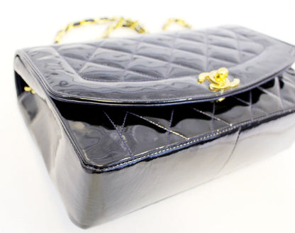 CHANEL Enamel Matelasse Chain CC Logo Black Shoulder Bag - Sale