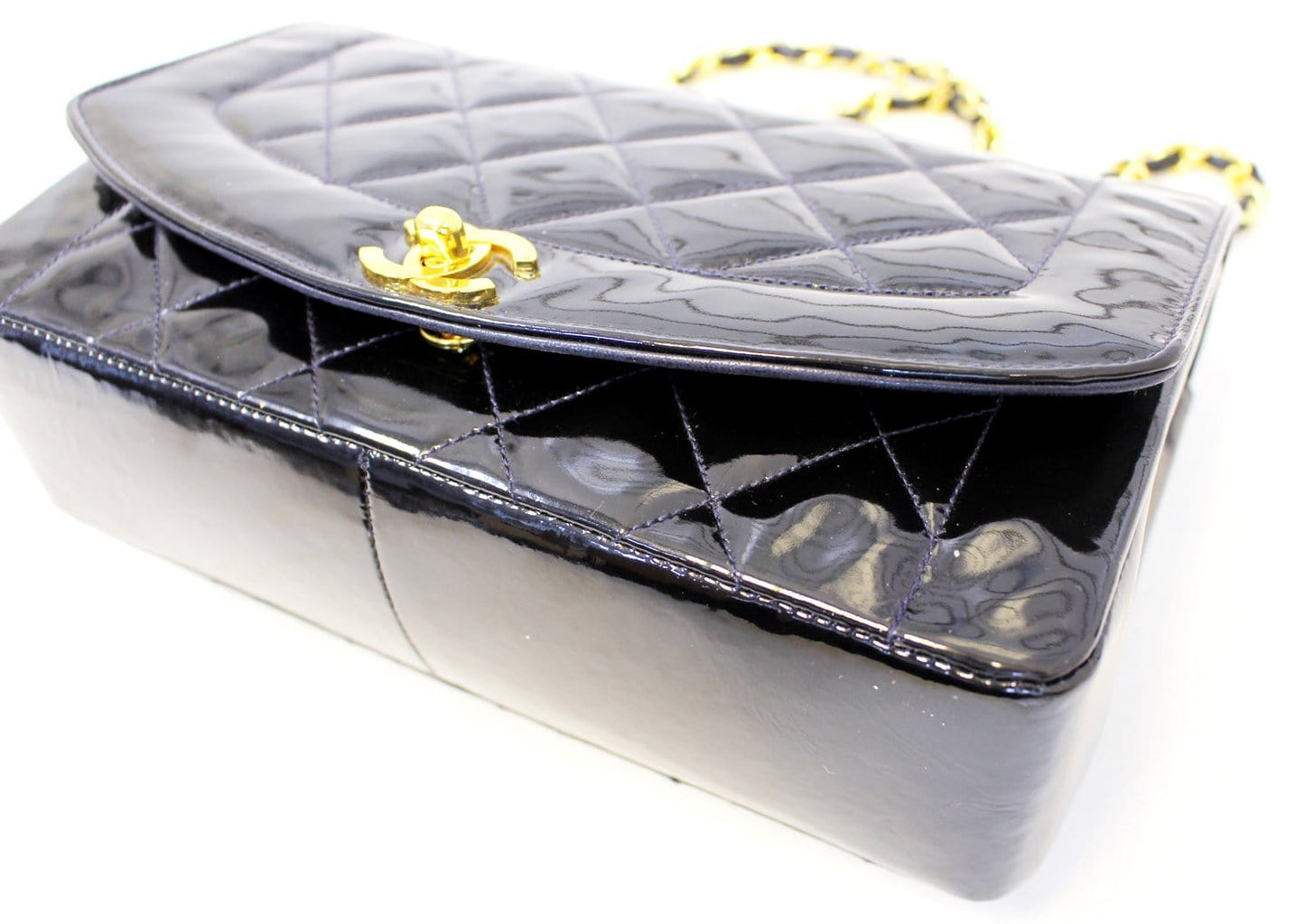 CHANEL Enamel Matelasse Chain CC Logo Black Shoulder Bag - Sale
