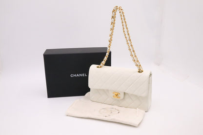 Chanel Small Double Flap in White MattelassÃ© Leather