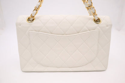 Chanel Small Double Flap in White MattelassÃ© Leather