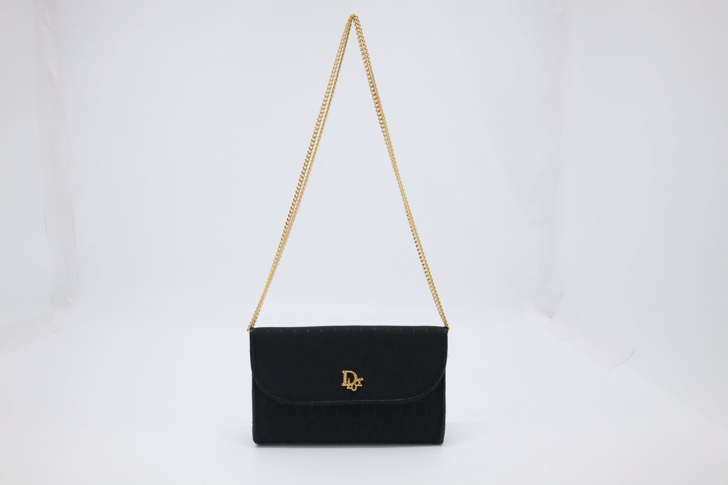 Dior Trotter Chain Shoulder Bag in Black Canvas