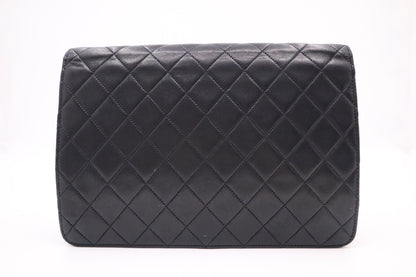 Chanel Medium Single Flap in Black MattelassÃ© Leather