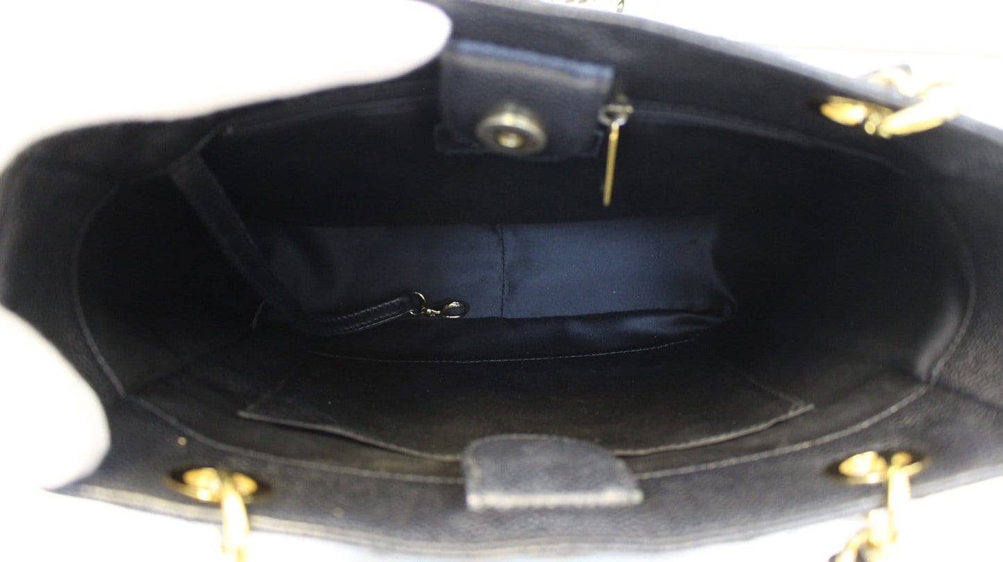 CHANEL Black Caviar Leather Petite Shopping Tote Bag