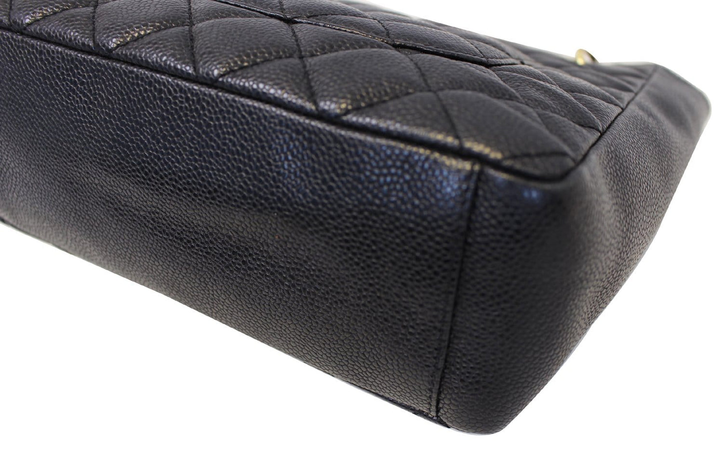 CHANEL Black Caviar Leather Petite Shopping Tote Bag