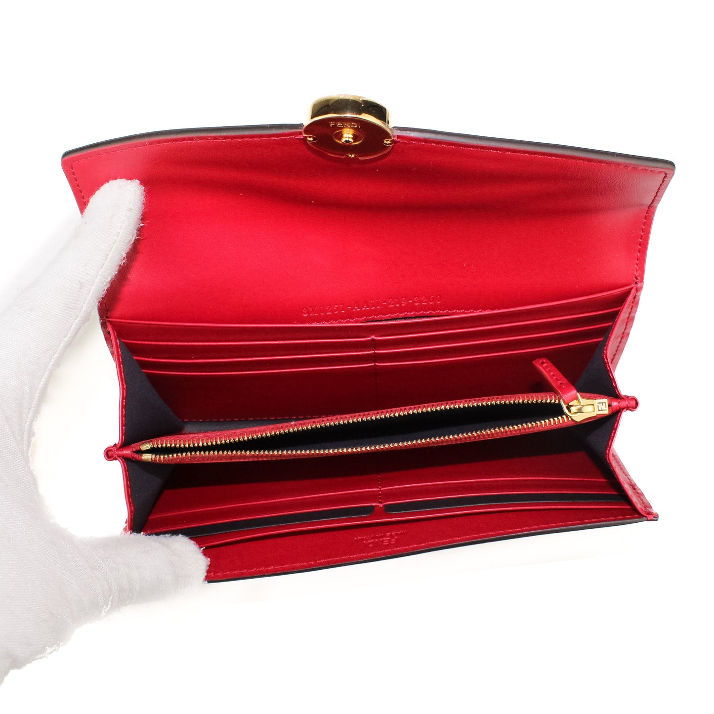 Fendi Continental Red Leather Wallet