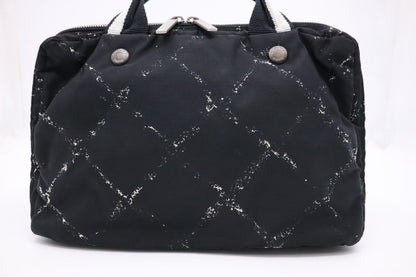 Chanel Travel Line Handbag in Black Nylon