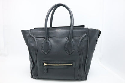 Celine Mini Luggage in Black Leather