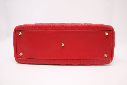 Dior Lady Dior Large in Red Cannage Leather