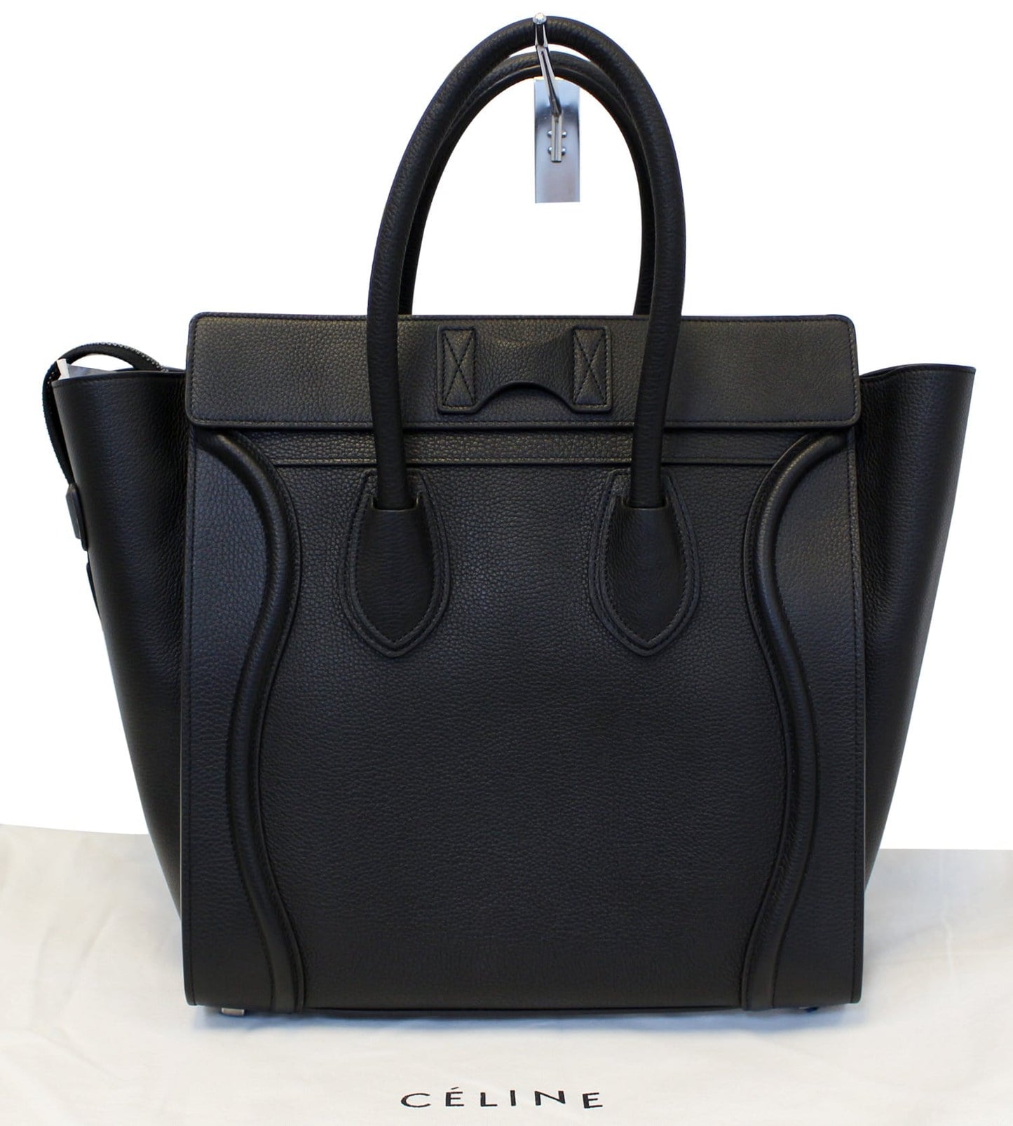 CELINE Drummed Leather Mini Luggage Tote Bag
