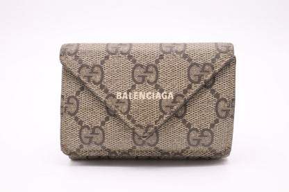 Gucci x Balenciaga Compact Wallet in GG Supreme Canvas