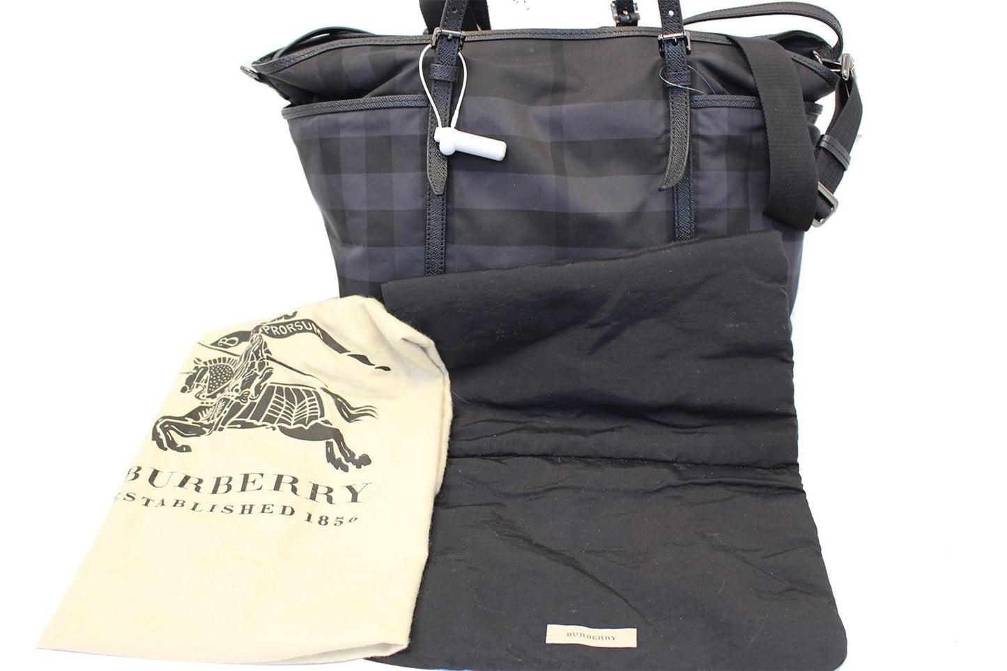 BURBERRY Graceford Tonal Check Diaper Shoulder Bag
