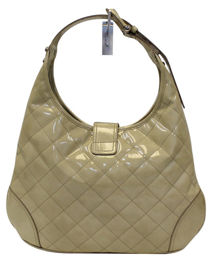 BURBERRY Quilted Patent Leather Brooke Hobo Handbag - Last Call