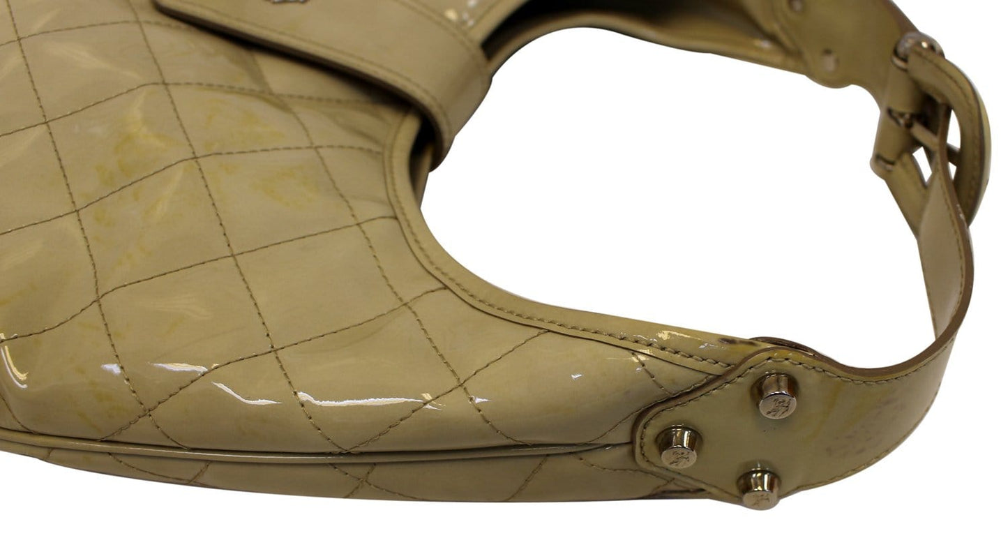 BURBERRY Quilted Patent Leather Brooke Hobo Handbag - Last Call