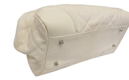 BURBERRY White Quilted Leather Montgomery Satchel Shoulder Bag - Last Call