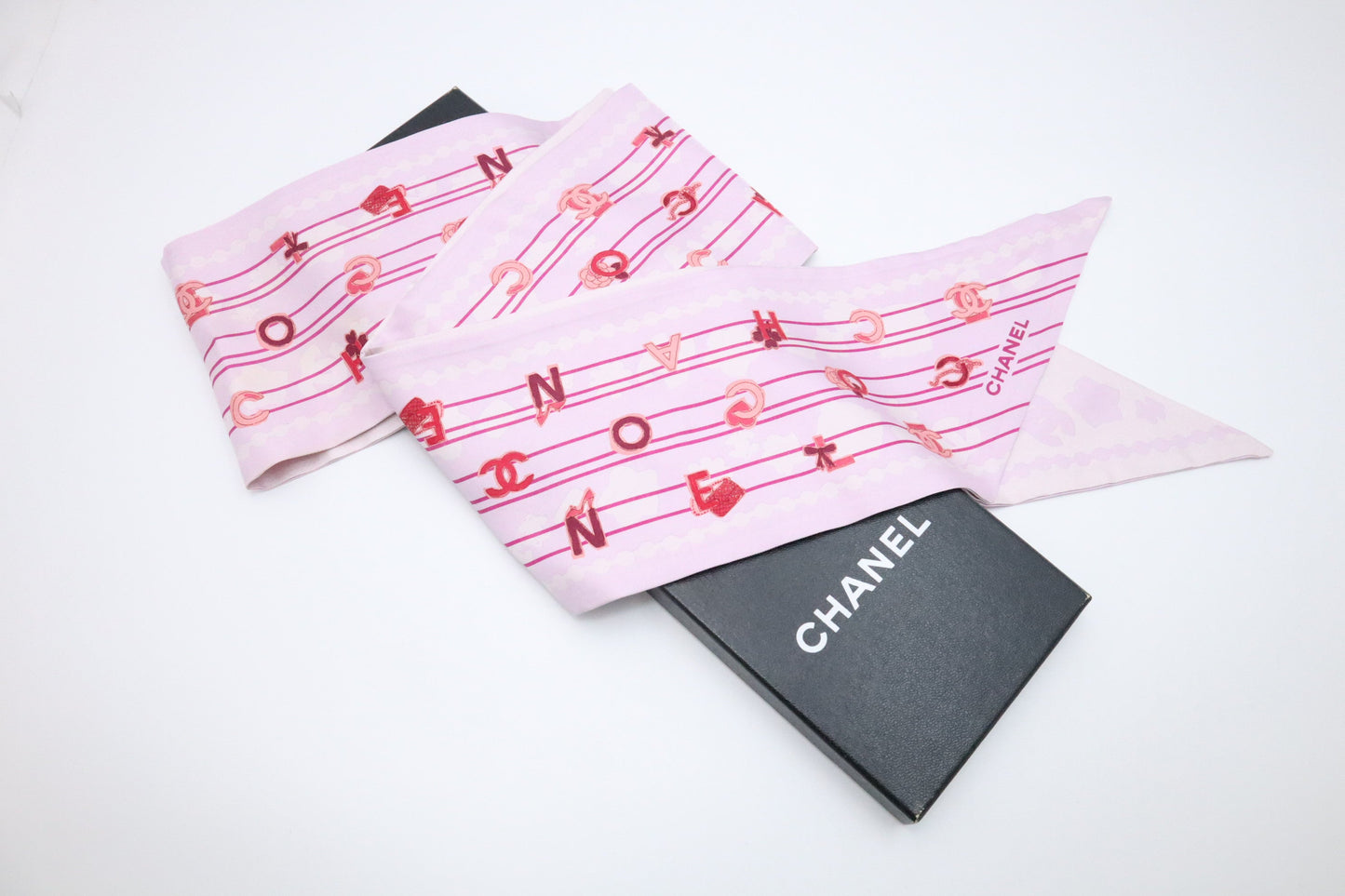 Chanel Scarf in Pink and Purple Silk