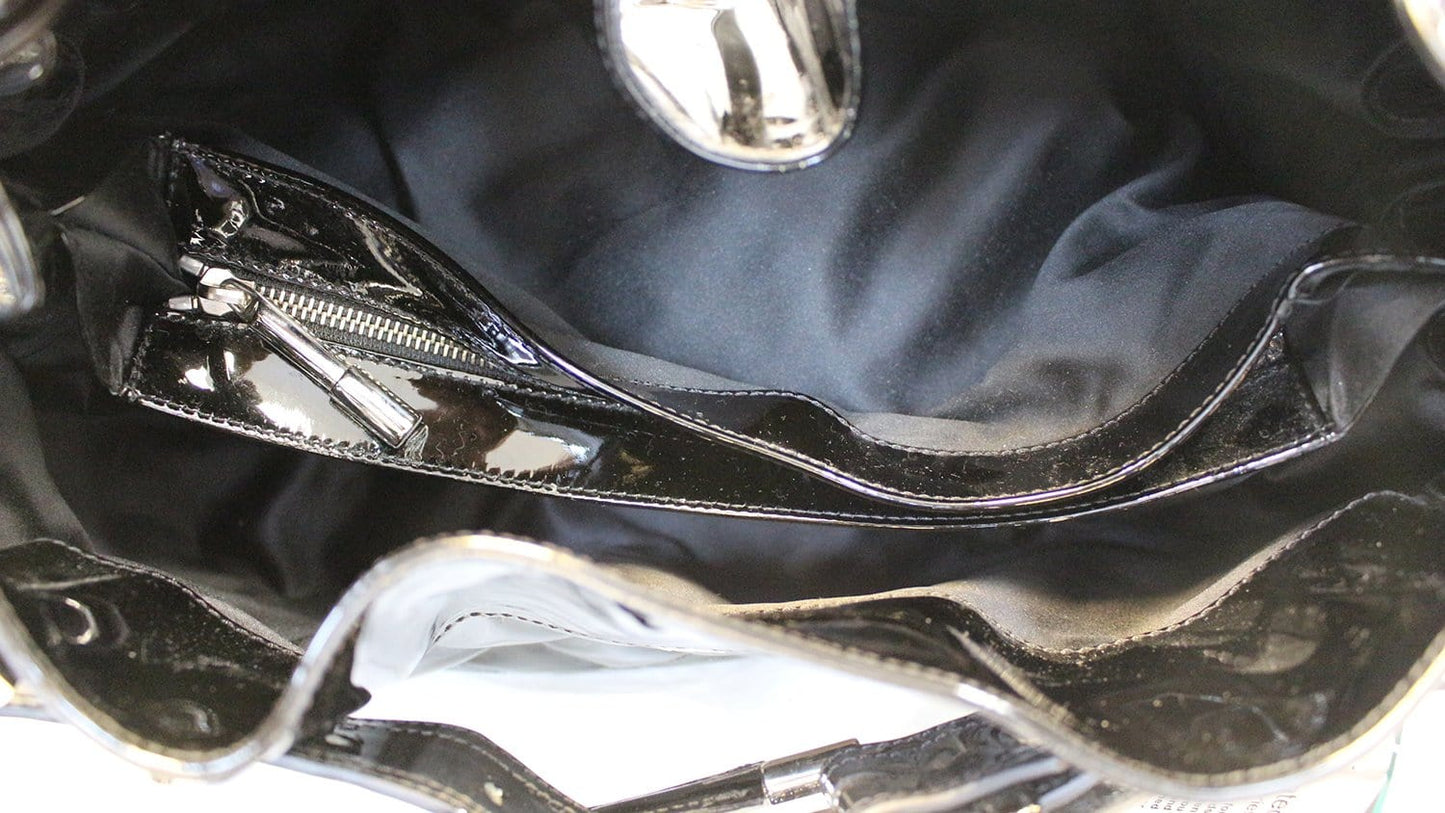 BURBERRY Black Quilted Patent Leather Beaton Tote Bag - Sale