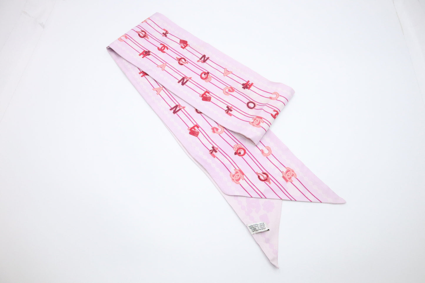 Chanel Scarf in Pink and Purple Silk