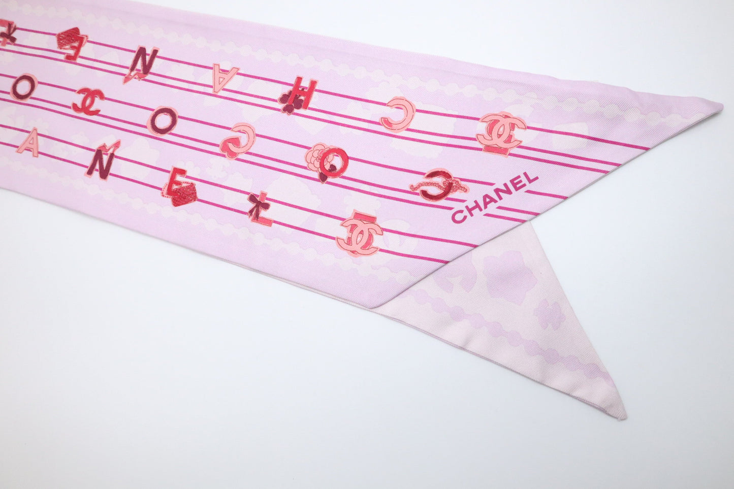 Chanel Scarf in Pink and Purple Silk