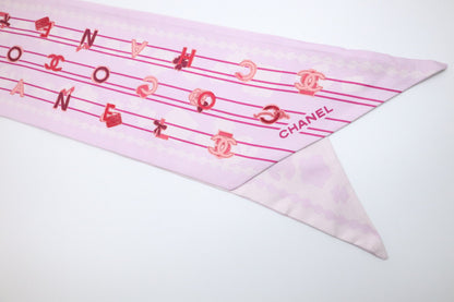 Chanel Scarf in Pink and Purple Silk