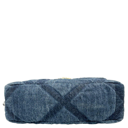 CHANEL 19 Flap Medium Denim Shoulder Bag Blue