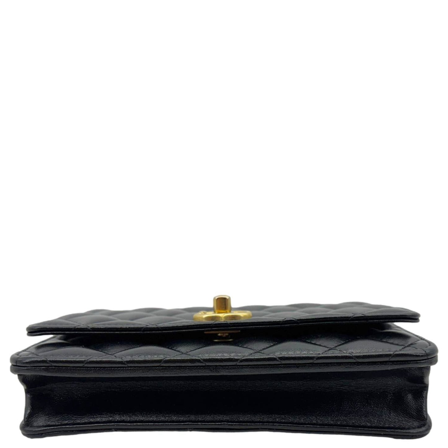 CHANEL Pillow Crush Quilted Lambskin Leather WOC Crossbody Bag Black