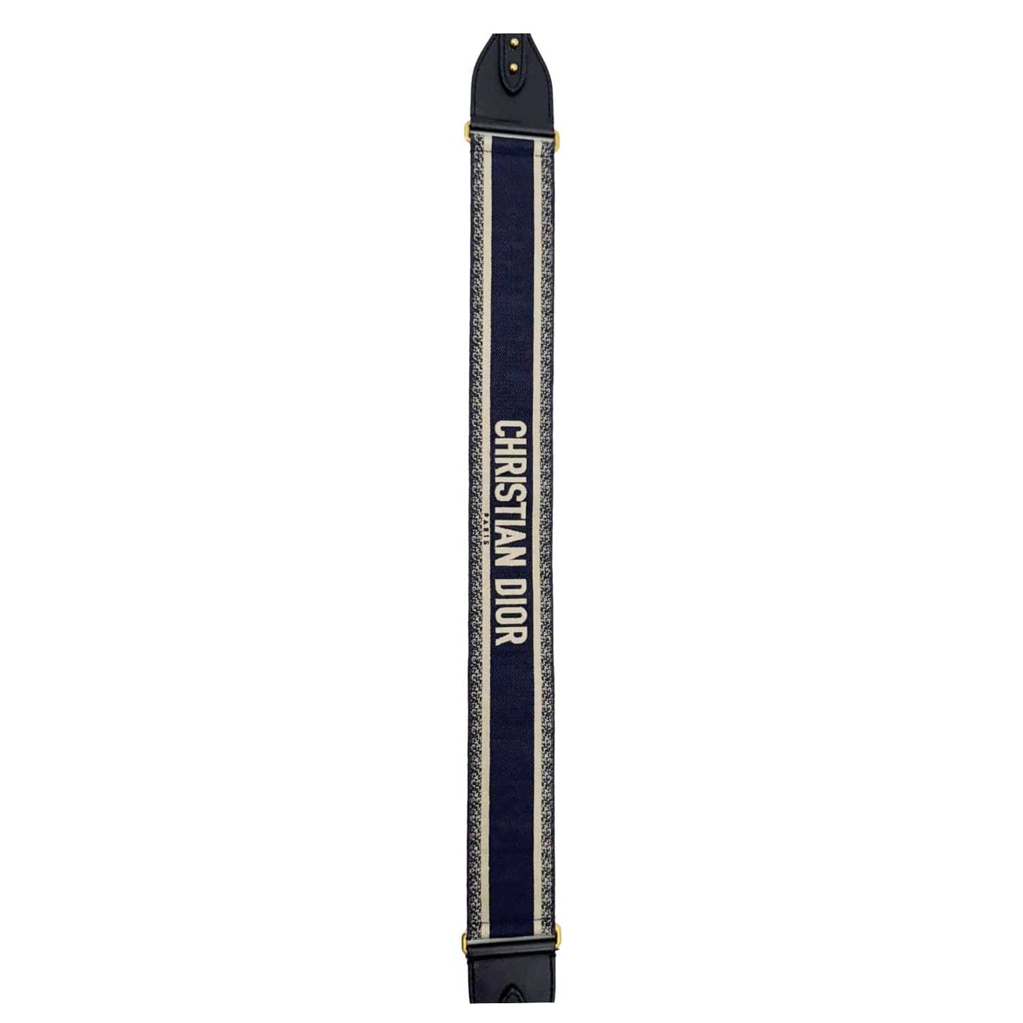 CHRISTIAN DIOR Embroidered Canvas Shoulder Strap Navy Blue