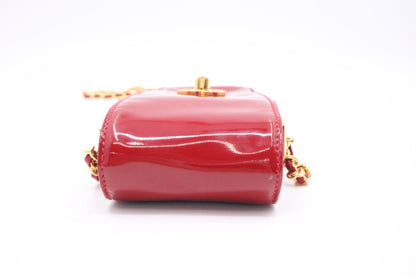 Chanel Chain Phone Case in Red Patent Leather