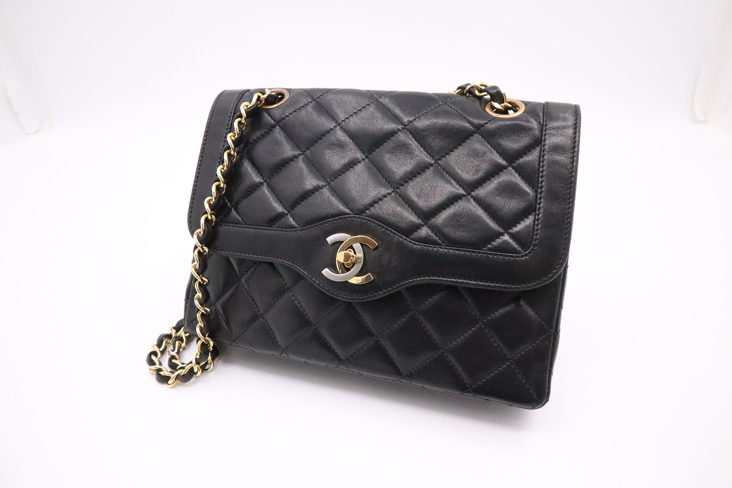 Chanel Small Paris Double Flap in Black MatelassÃ© Leather