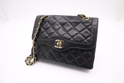 Chanel Small Paris Double Flap in Black MatelassÃ© Leather