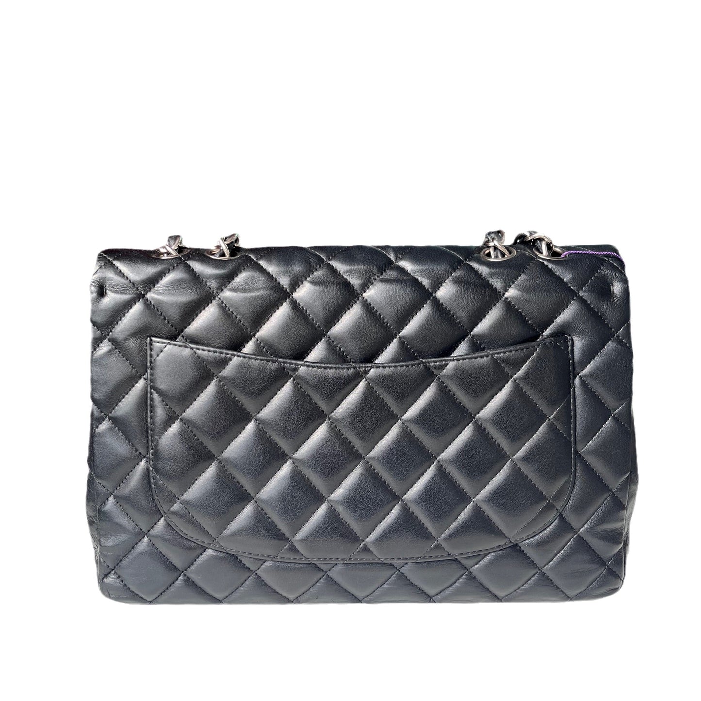 Chanel Classic Flap Jumbo Large Black Lambskin Leather with Silver hardware
