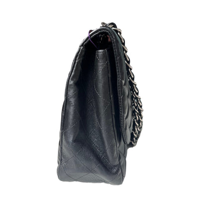 Chanel Classic Flap Jumbo Large Black Lambskin Leather with Silver hardware