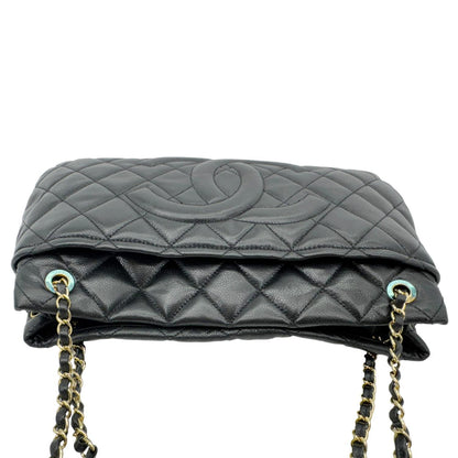 CHANEL Timeless CC Soft Quilted Caviar Leather Tote Bag Black