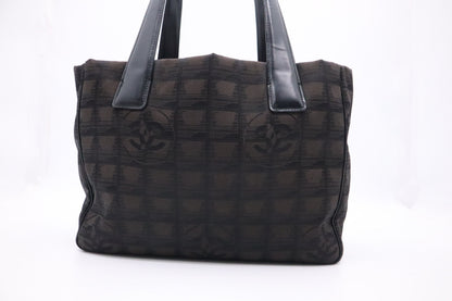 Chanel New Travel Line Tote Bag in Black Canvas