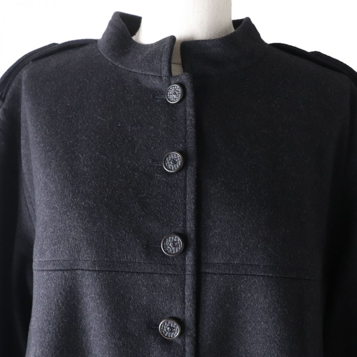 CHANEL coat P26790V15124 Main: 85% wool, Main: 15% cashmere, Lining: 100% silk Charcoal gray Women 42