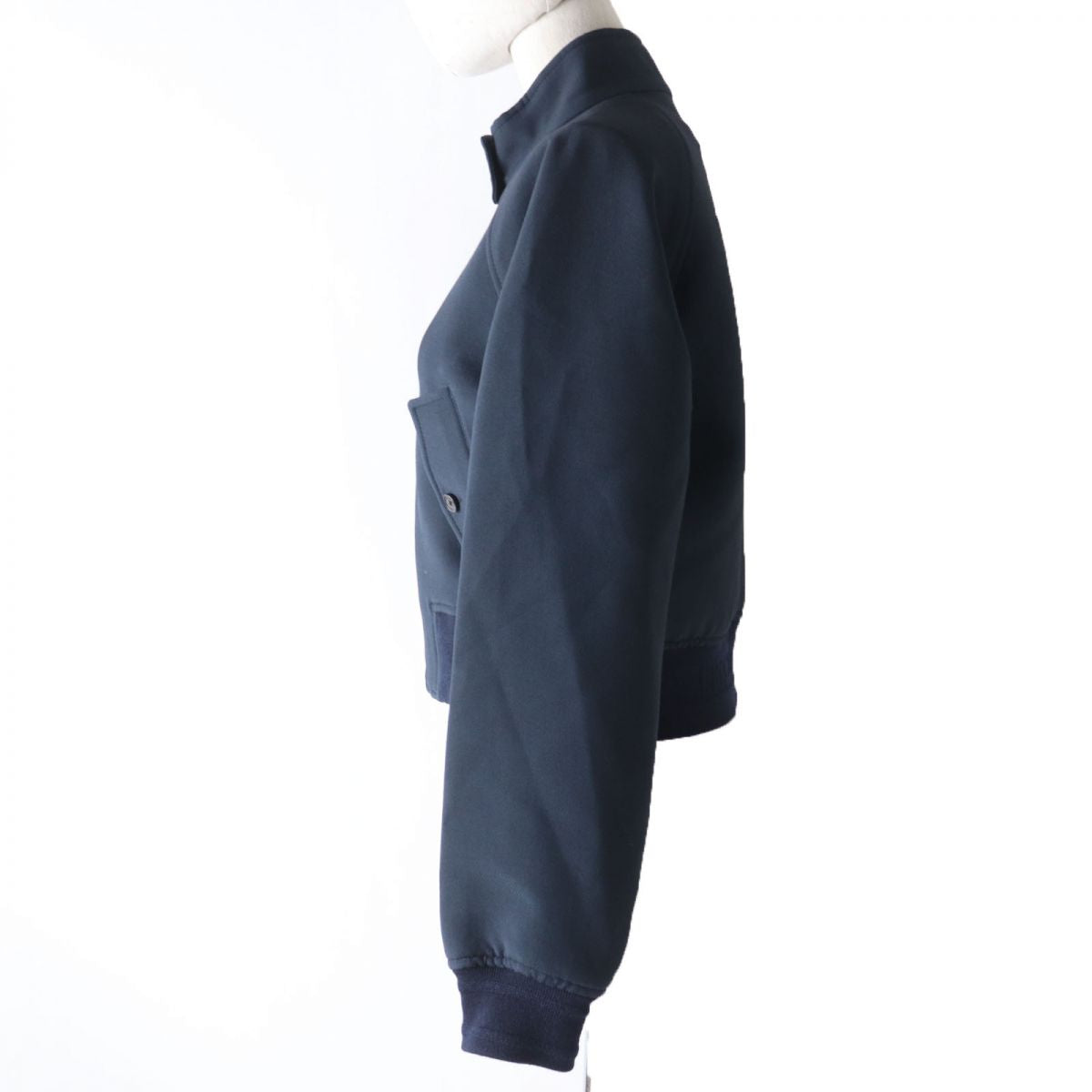 Christian Dior Blouson Outer: 77% wool, Outer: 23% silk, Lining: 100% silk, Part: 44% wool, Part: 44% acrylic, : 10% nylon, : 2% polyurethane Dark navy Women 42