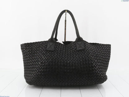 Bottega Veneta Cabat Large Intreccio Leather Tote Bag Black 40cm