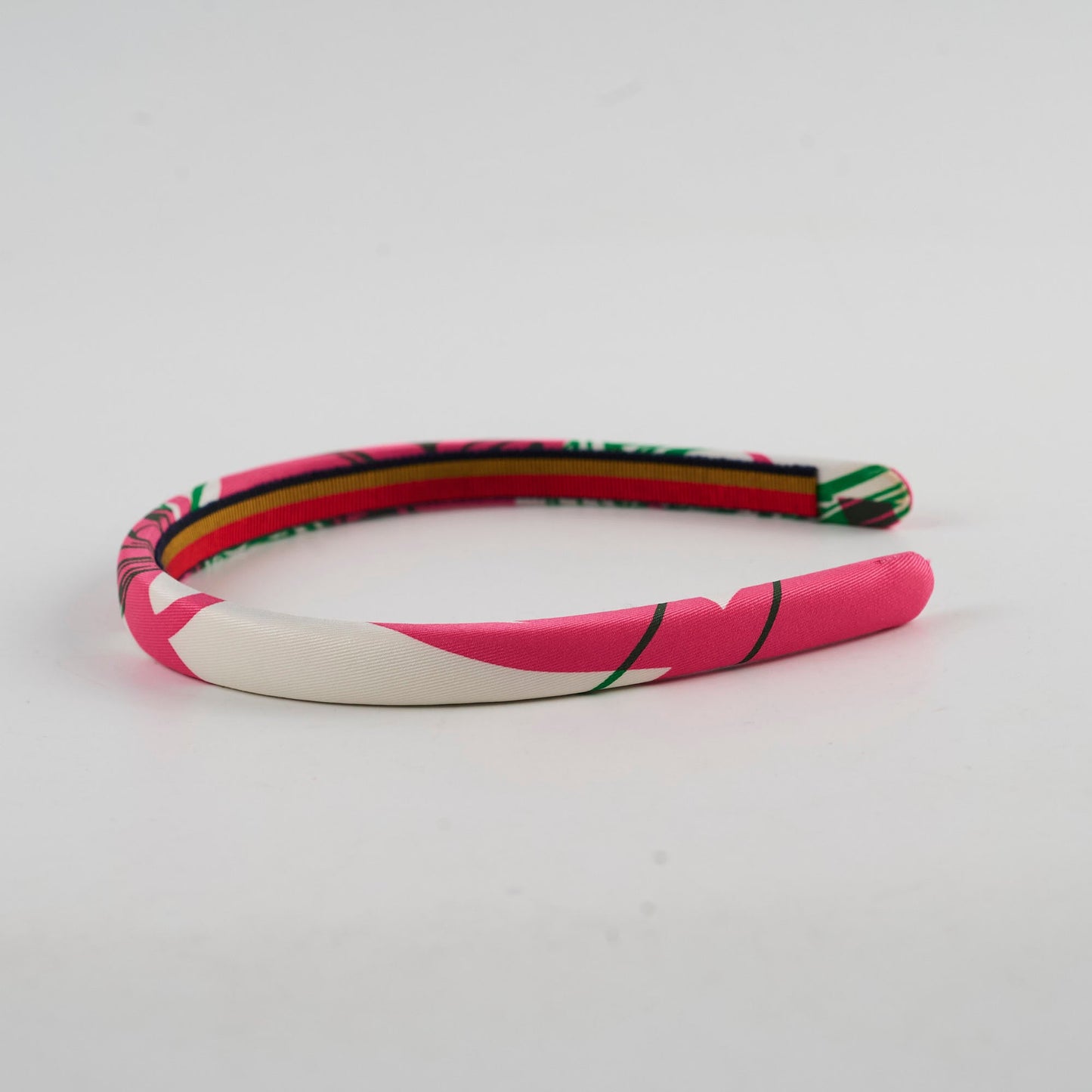 Hermes Brides De Gala Rose Silk Headband