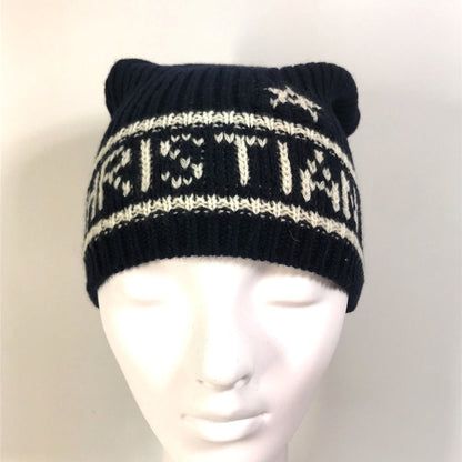 Christian Dior Knit hat 31NOE714IXGH Wool / cashmere Navy logo Women U
