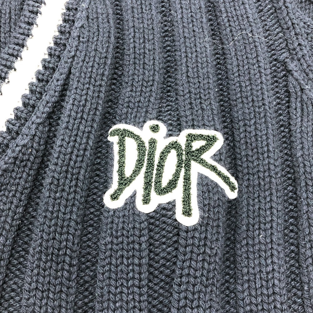 Dior sweater 033M630AT171 wool Navy x white logo Sean Stussy mens XXL