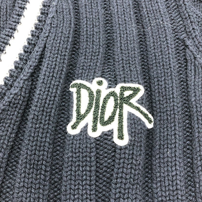 Dior sweater 033M630AT171 wool Navy x white logo Sean Stussy mens XXL