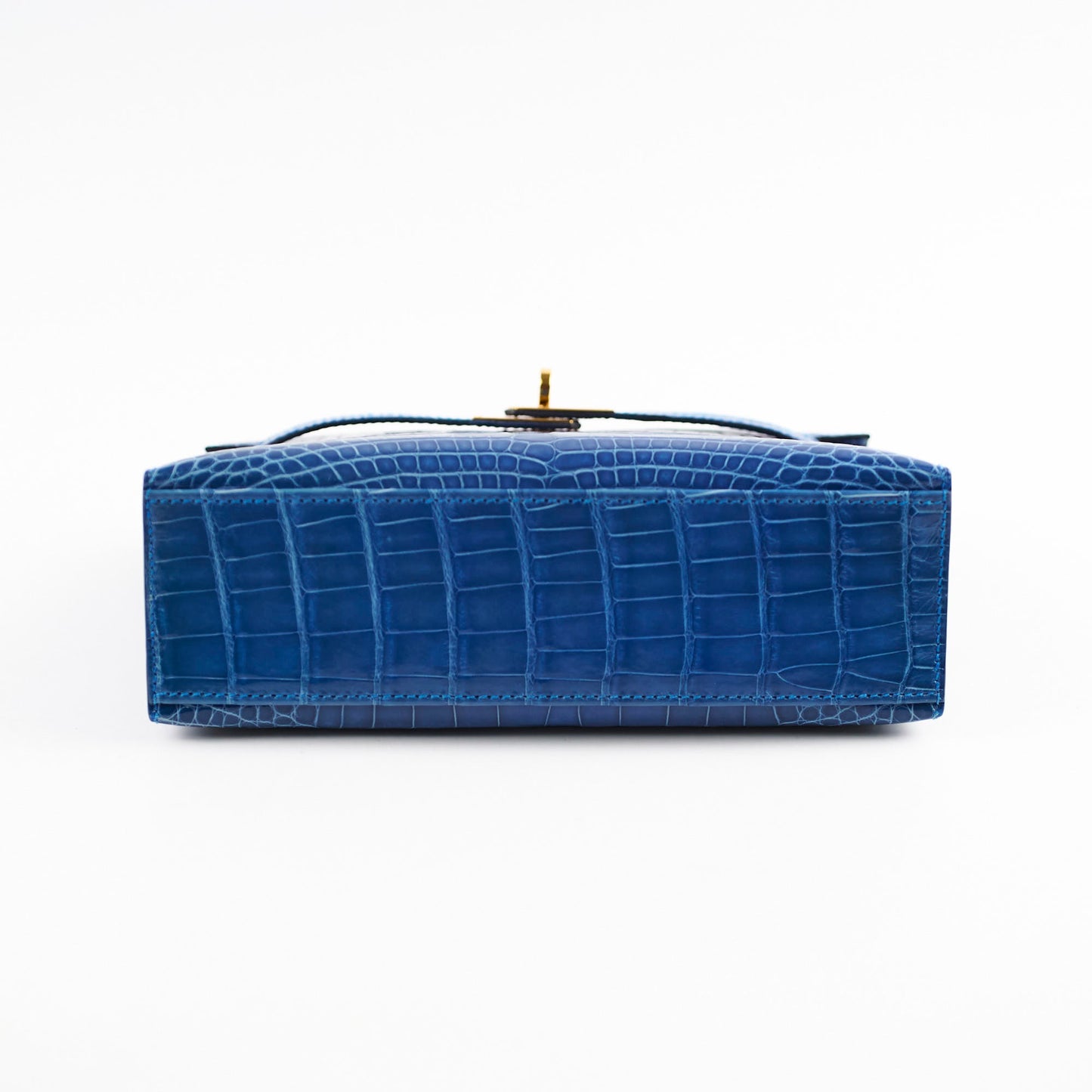 Hermes Kelly Pochette Shiny Alligator 7Q Mykonos C Stamp