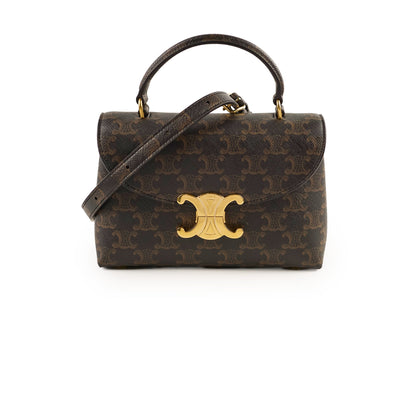 Luxury CELINE Teen Triomphe Canvas Nino Bag Tan