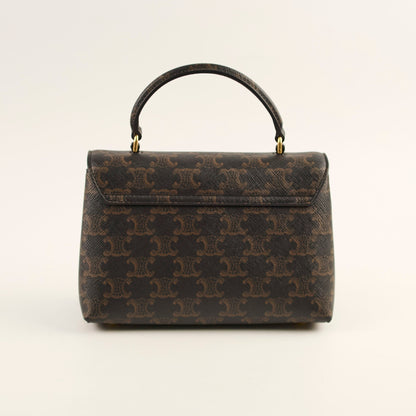 Luxury CELINE Teen Triomphe Canvas Nino Bag Tan