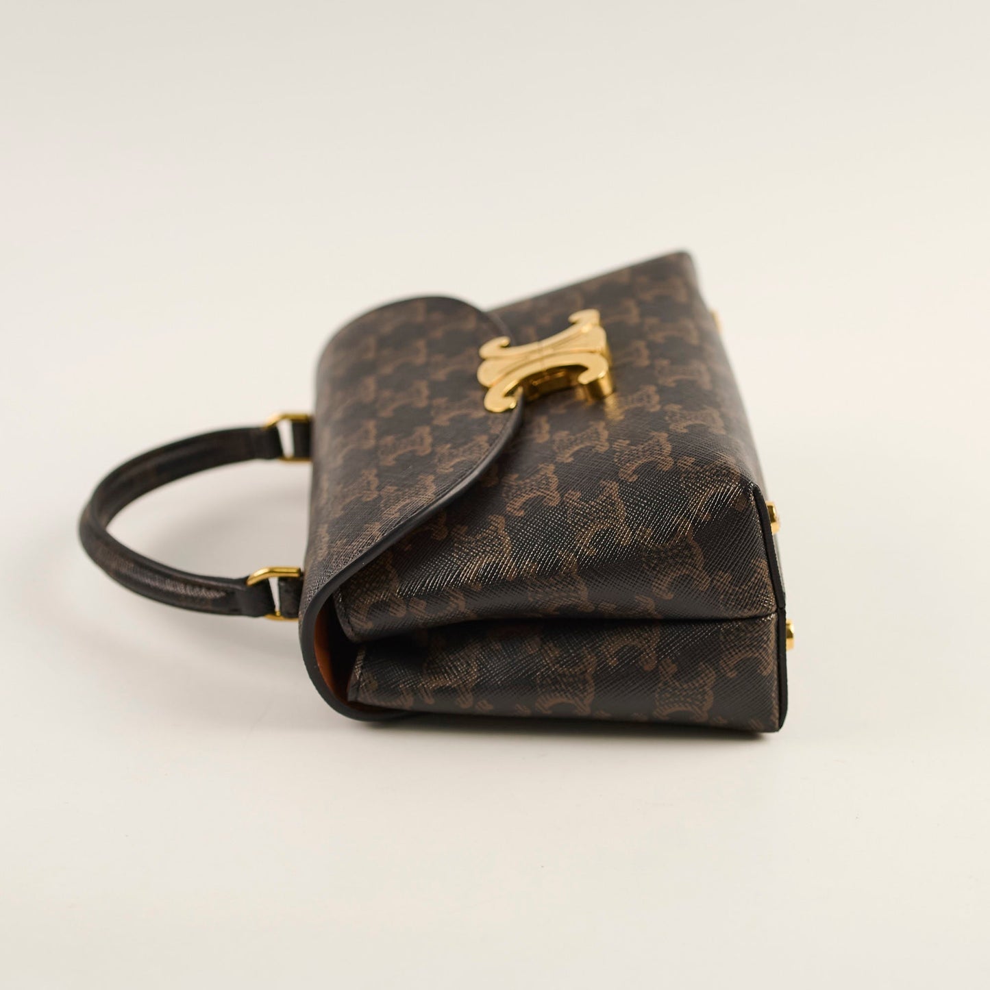Luxury CELINE Teen Triomphe Canvas Nino Bag Tan