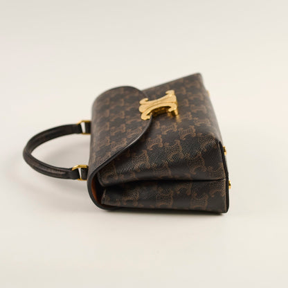 Luxury CELINE Teen Triomphe Canvas Nino Bag Tan