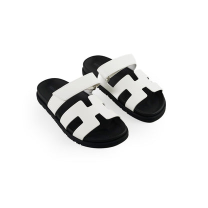 Hermes Chypre Sandals Size 37.5 White